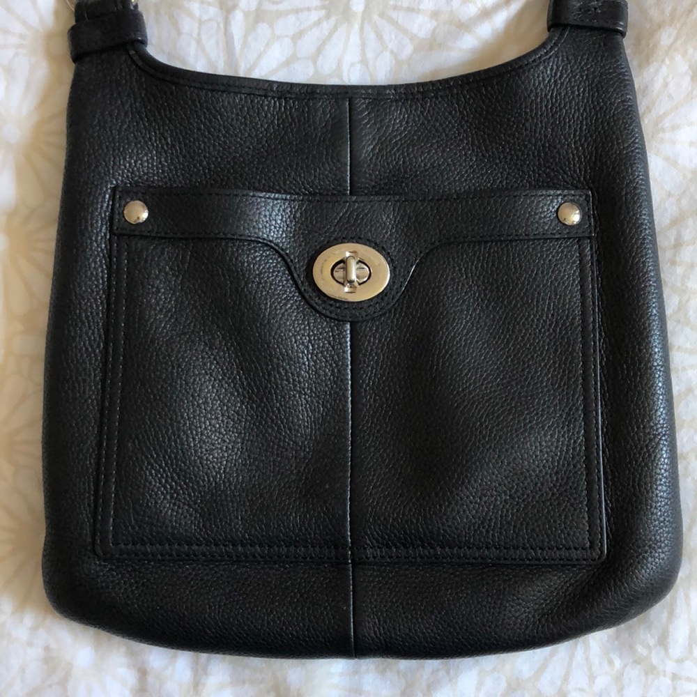 Black leather coach crossbody